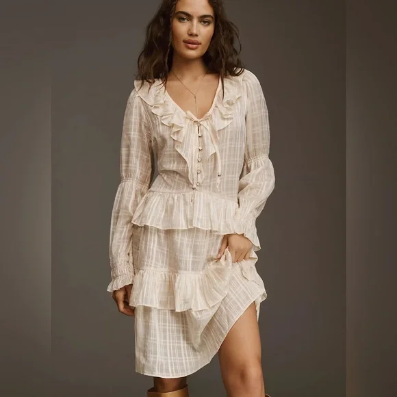anthropologie long sleeve white dress BRAND NEW Anthropologie (HELSI) Blair long sleeve